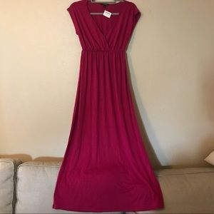 NWT Fuchsia / Margenta wrap maxi dress